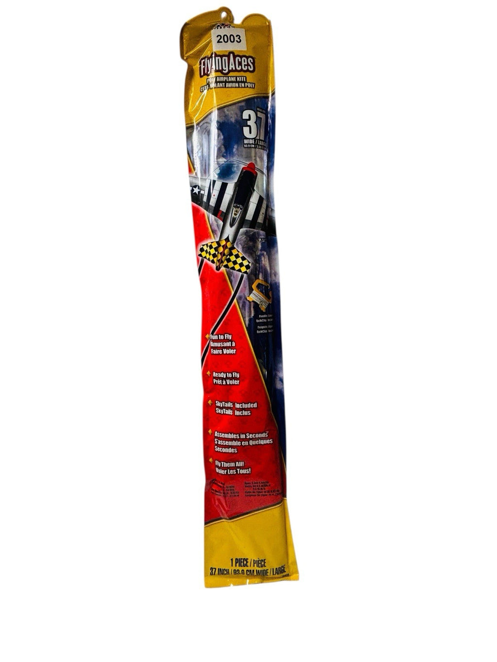 P-51 Mustang Kite 37-Inch-Wide with Handle Line and QuikClip Flying Aces X-Kites