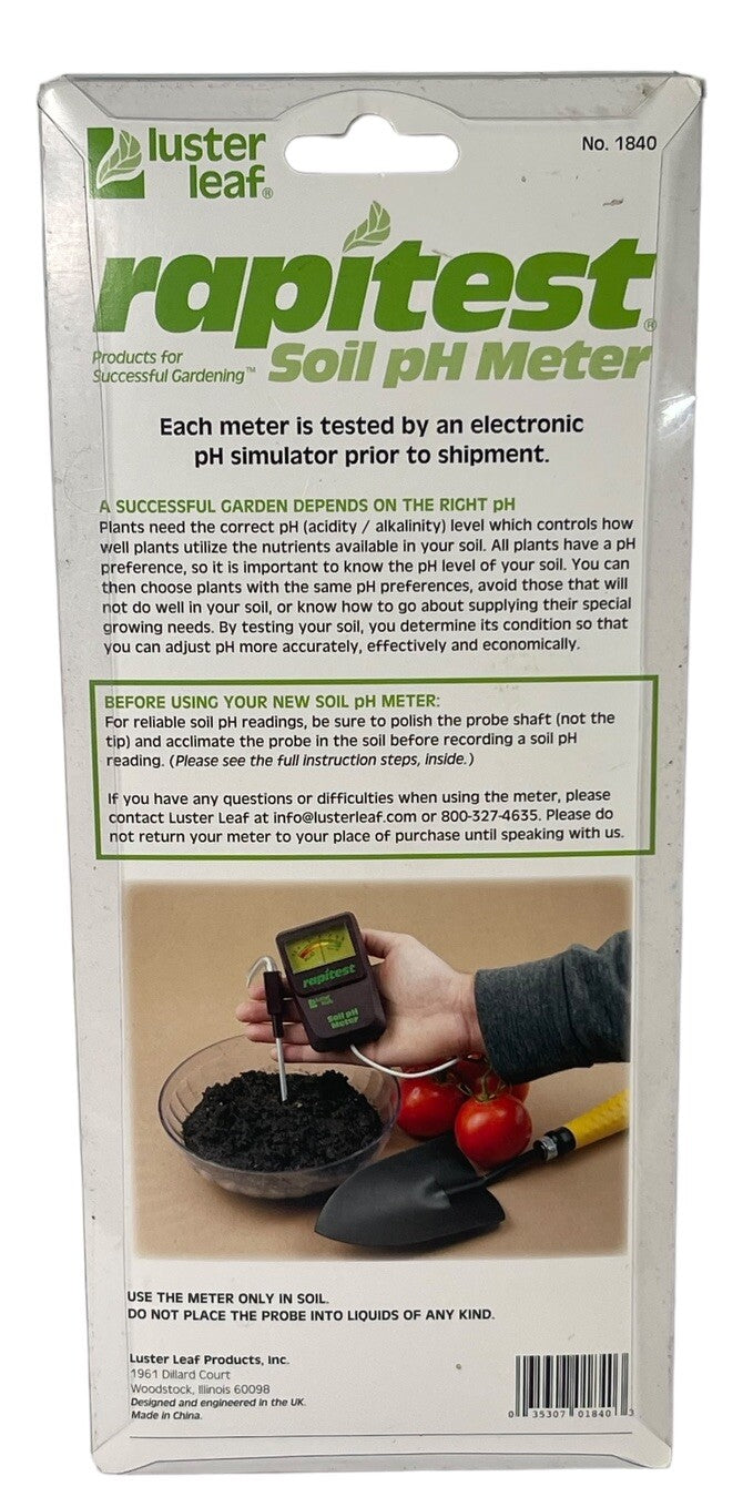 PH WITH CORD SOIL LAWN FLOWER PLANT TEST METER GARDEN TESTER RAPITEST 1840