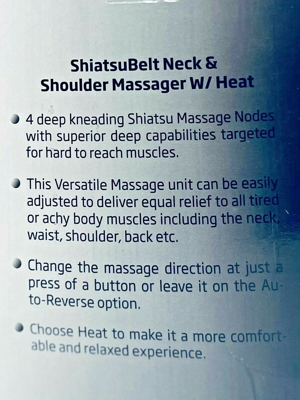 Wollin Shiatsu Belt Massager Neck & Shoulder Body w/Adjustable Heat 4-Deep Modes