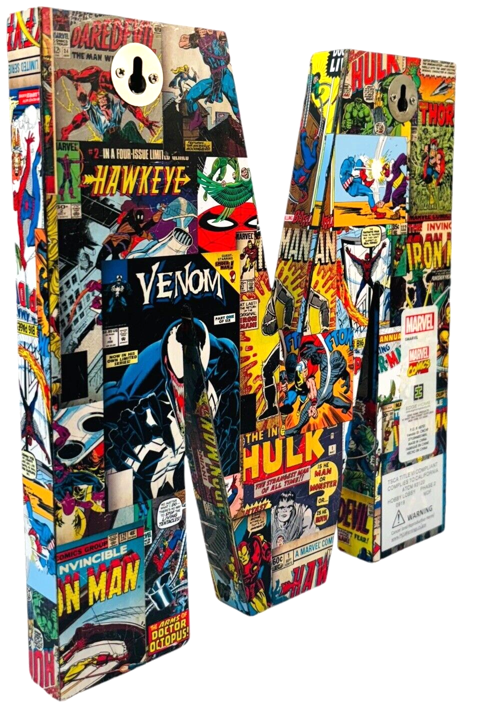 Marvel Comics WOOD LETTER 'M' ME01MHL 10 x 9.5 X 1 Wall Mount or Free Standing