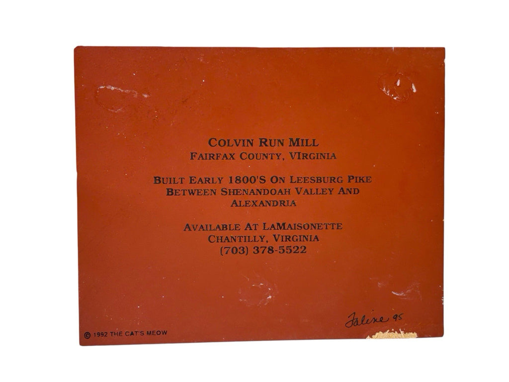 The Cat's Meow Wooden RED FOX INN MIDDLEBURG VA ~ COLVIN RUN MILL FAIRFAX CO. VA