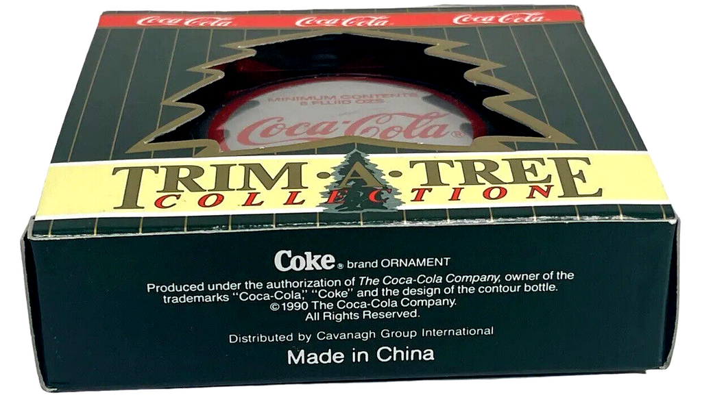 1990 Coca Cola Bottle Cap Christmas Ornament, Santa Drinking Cola!