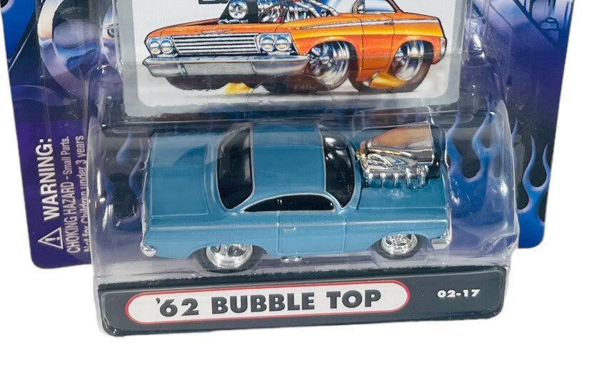 2002 Muscle Machines 1962 BUBBLE TOP 1:64 BLUE w/CHROME RIMS 02-17 - BRAND NEW