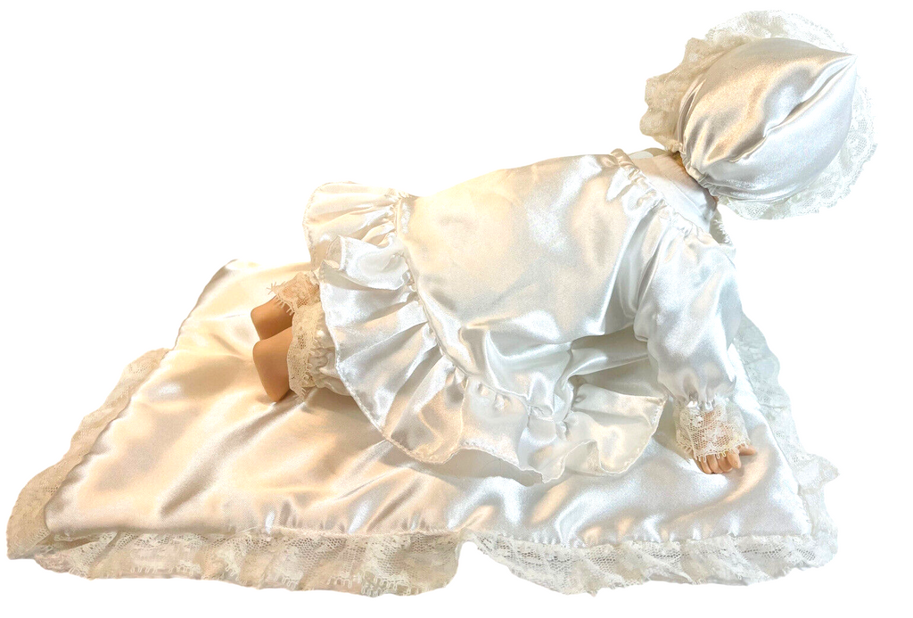SETMOUR MANN’S DOLL 12.5" PORCELAIN w/SATIN BLANKET & CERTIFICATE, CONNOISSEUR.