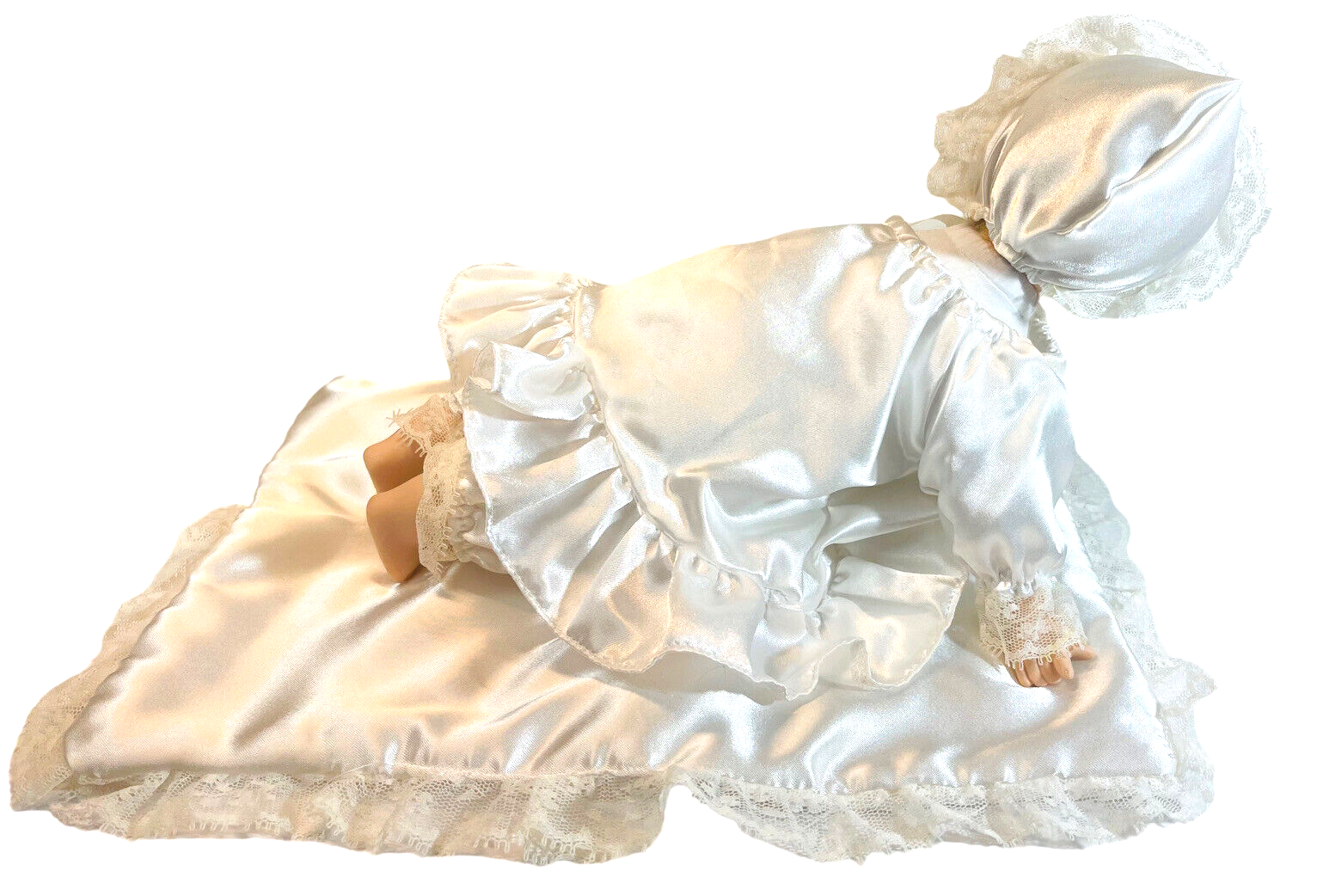 SETMOUR MANN’S DOLL 12.5" PORCELAIN w/SATIN BLANKET & CERTIFICATE, CONNOISSEUR.