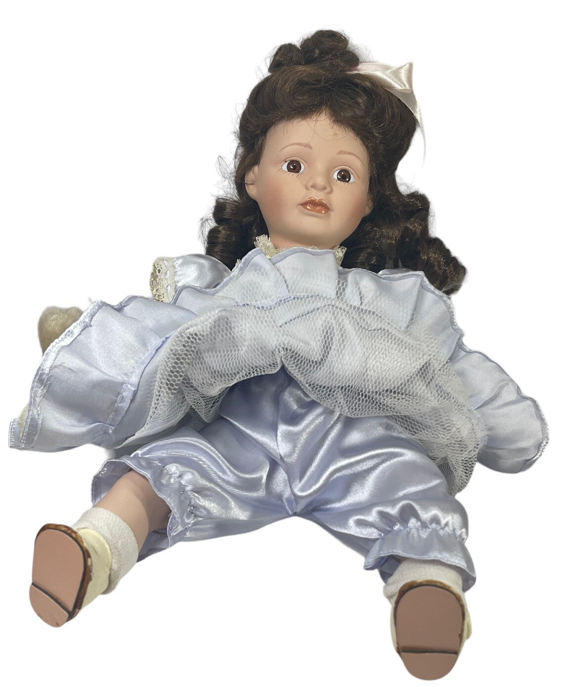 Unique Adorable Pretty In Purple Porcelain Doll ~ In Sitting Position ~ I - 5000