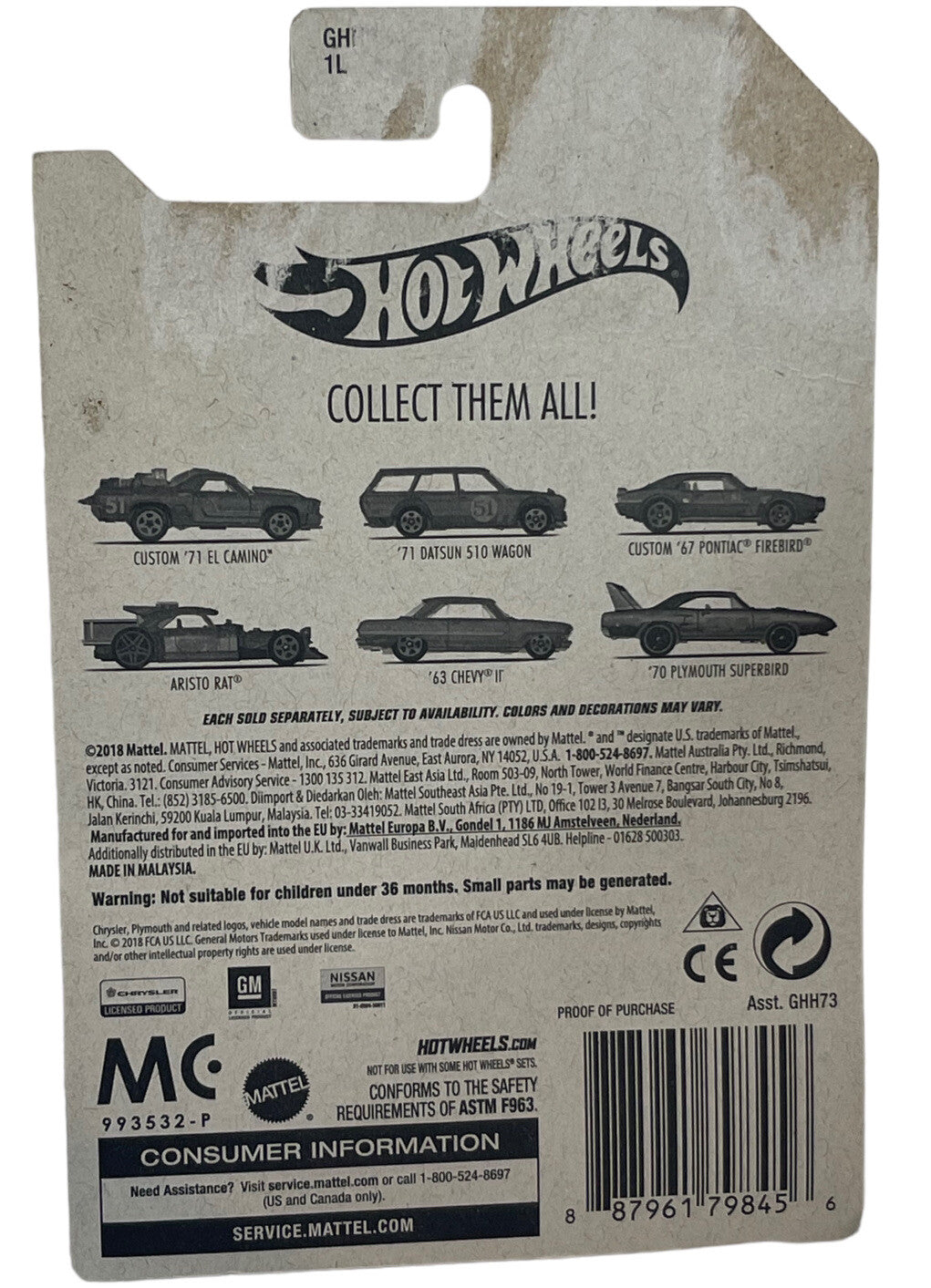 SILVER & GOLD ARISTO RAT DTX10 ~ DIECAST 4/6 ~ 2018 HOT WHEELS - BRAND NEW