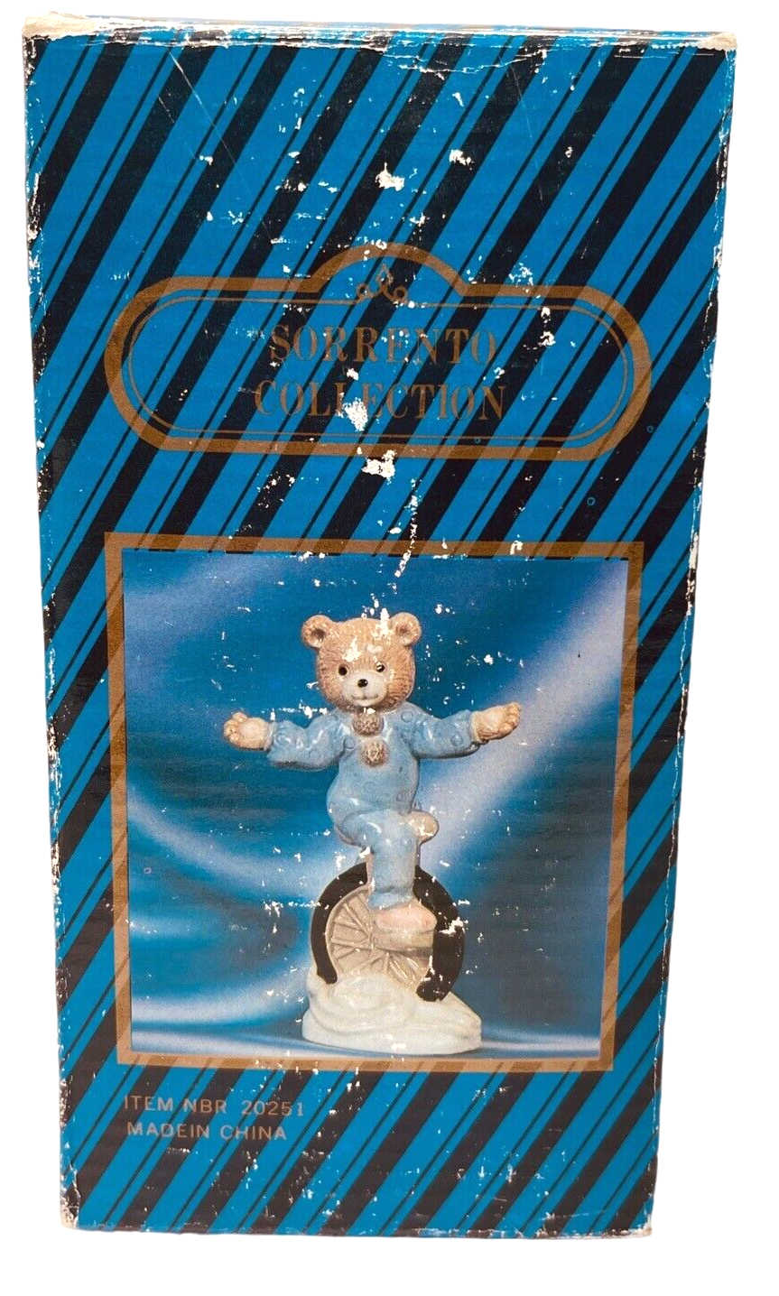 Porcelain Circus Bear on Unicycle Figurine - Sorrento Collection - Original Box