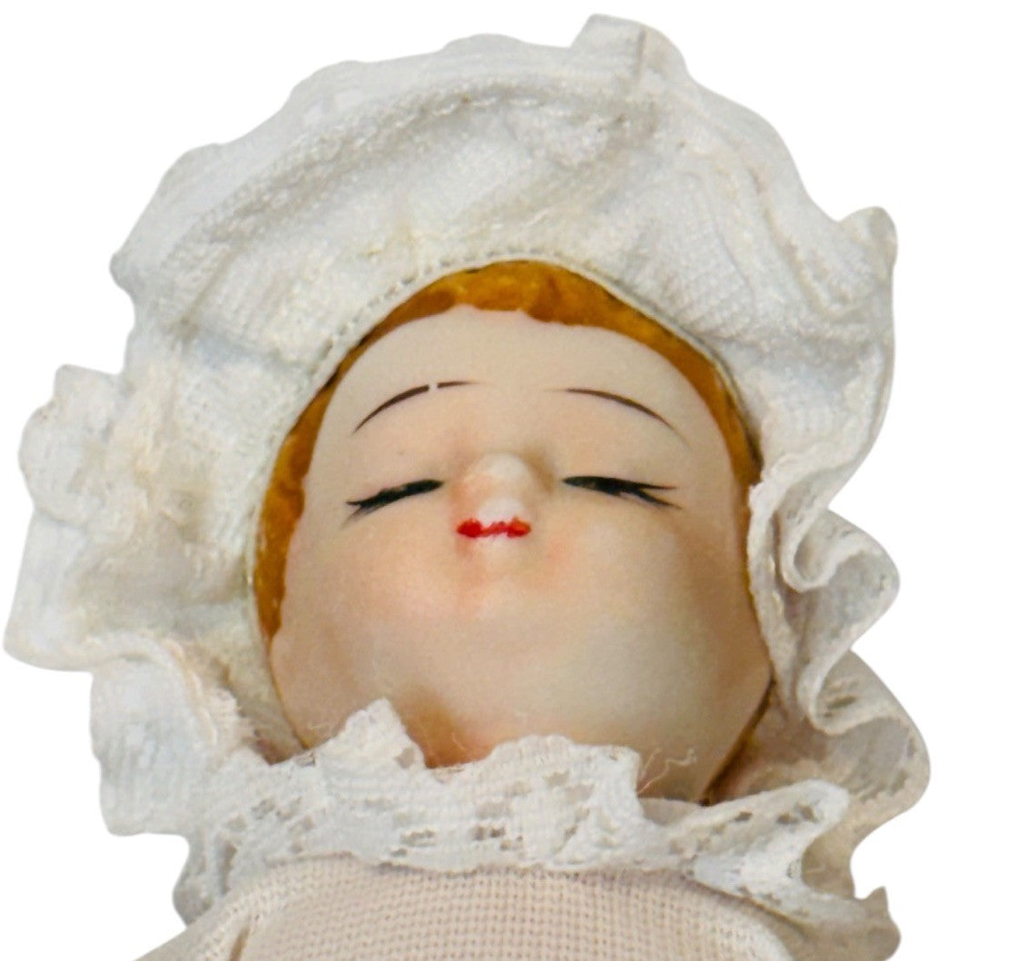 GORHAM Doll of the Month November~1983. 7” With 6” Porcelain Sleeping Doll