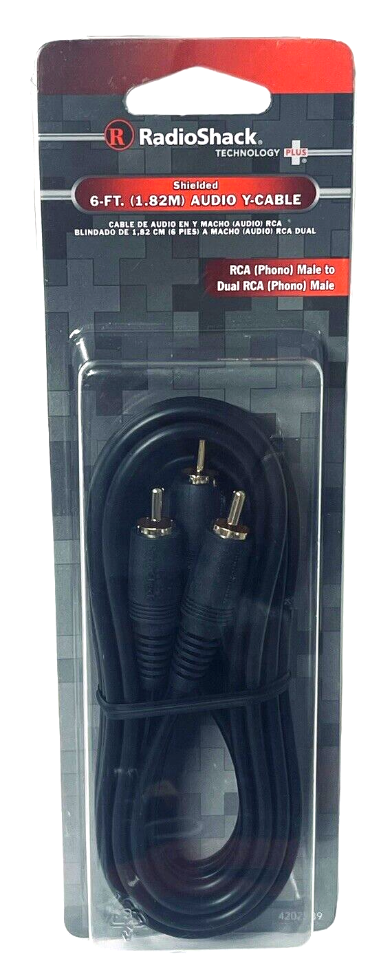 AUDIO Y-CABLE RCA MALE TO DUAL RCA MALE 42-2539, RADIO SHACK 4202539 6-FT