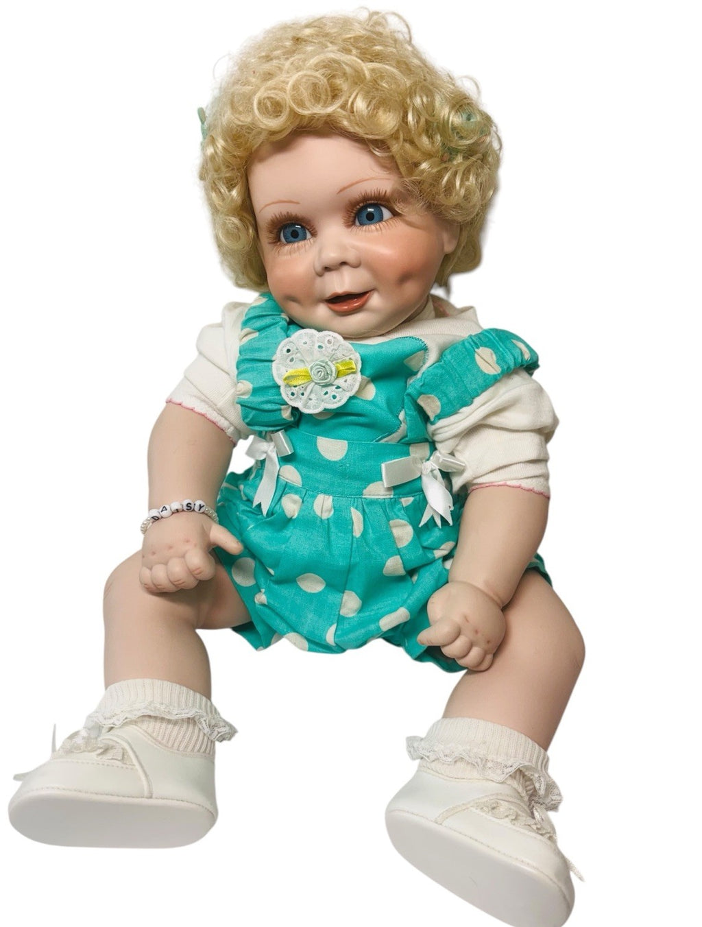 1988 Original Porcelain Doll Diasy ~Curly Blonde Hair ~ LifeLike ~ World Gallery