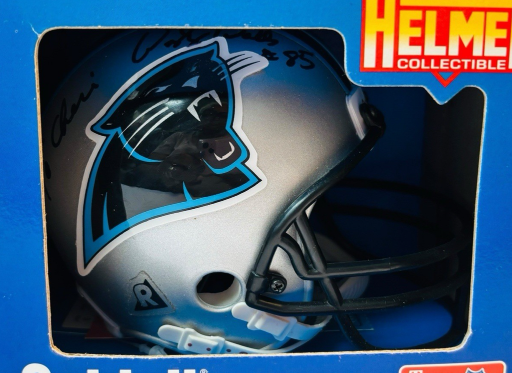 Vintage 1995 Carolina Panther NFL Riddell 4" Micro Mini Helmet Collectible NIB