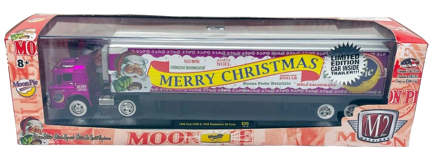 Moon Pie Purple Merry Christmas 1960 Ford C600 & 1949 Studebaker 2R Truck S20