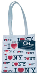 CM CITY BAGS I❤️NY TOTE, H 9” X  L 8” X W 4” W, HAND STRAPS 17” ~ NEW W/TAGS.