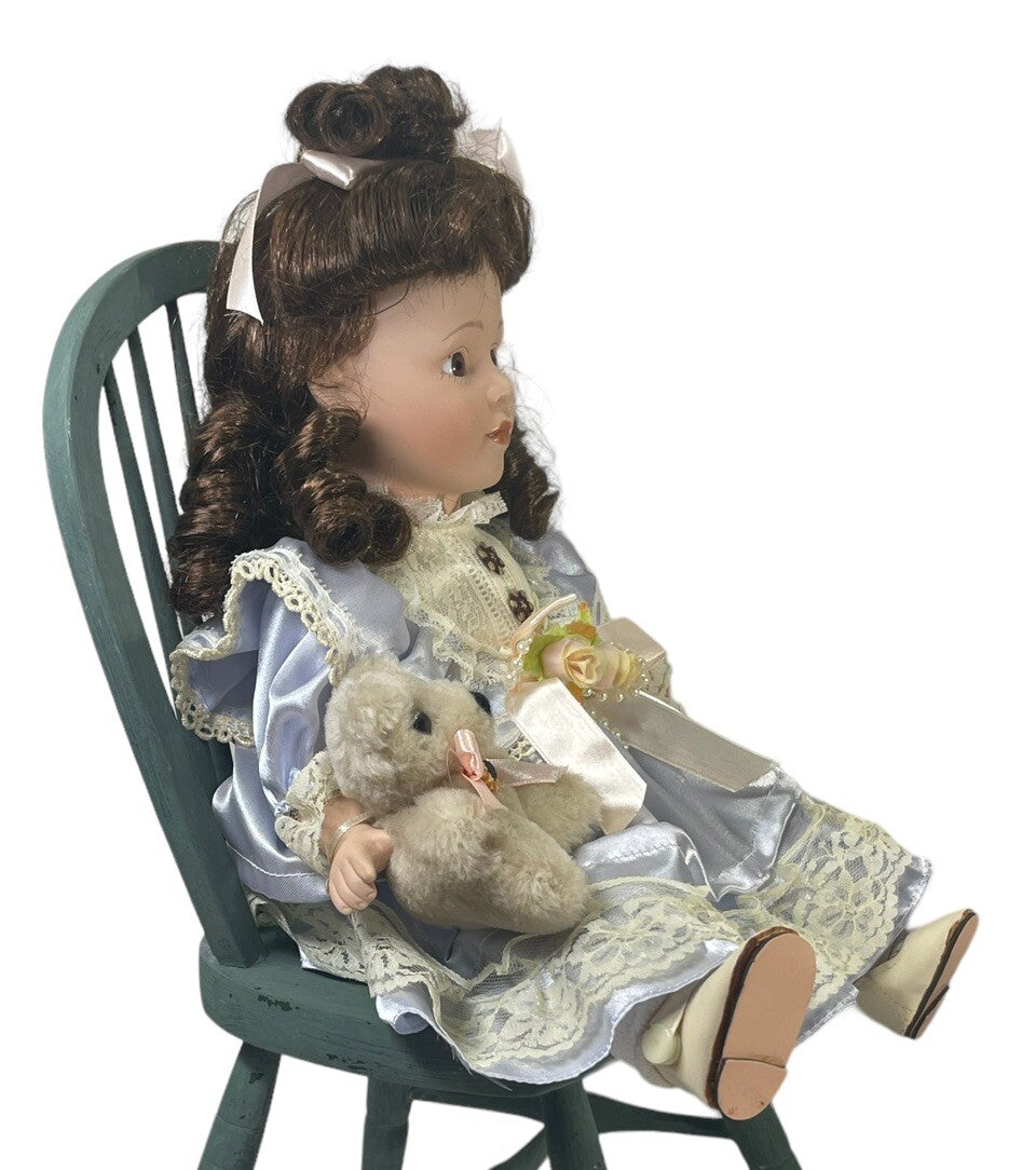 Unique Adorable Pretty In Purple Porcelain Doll ~ In Sitting Position ~ I - 5000