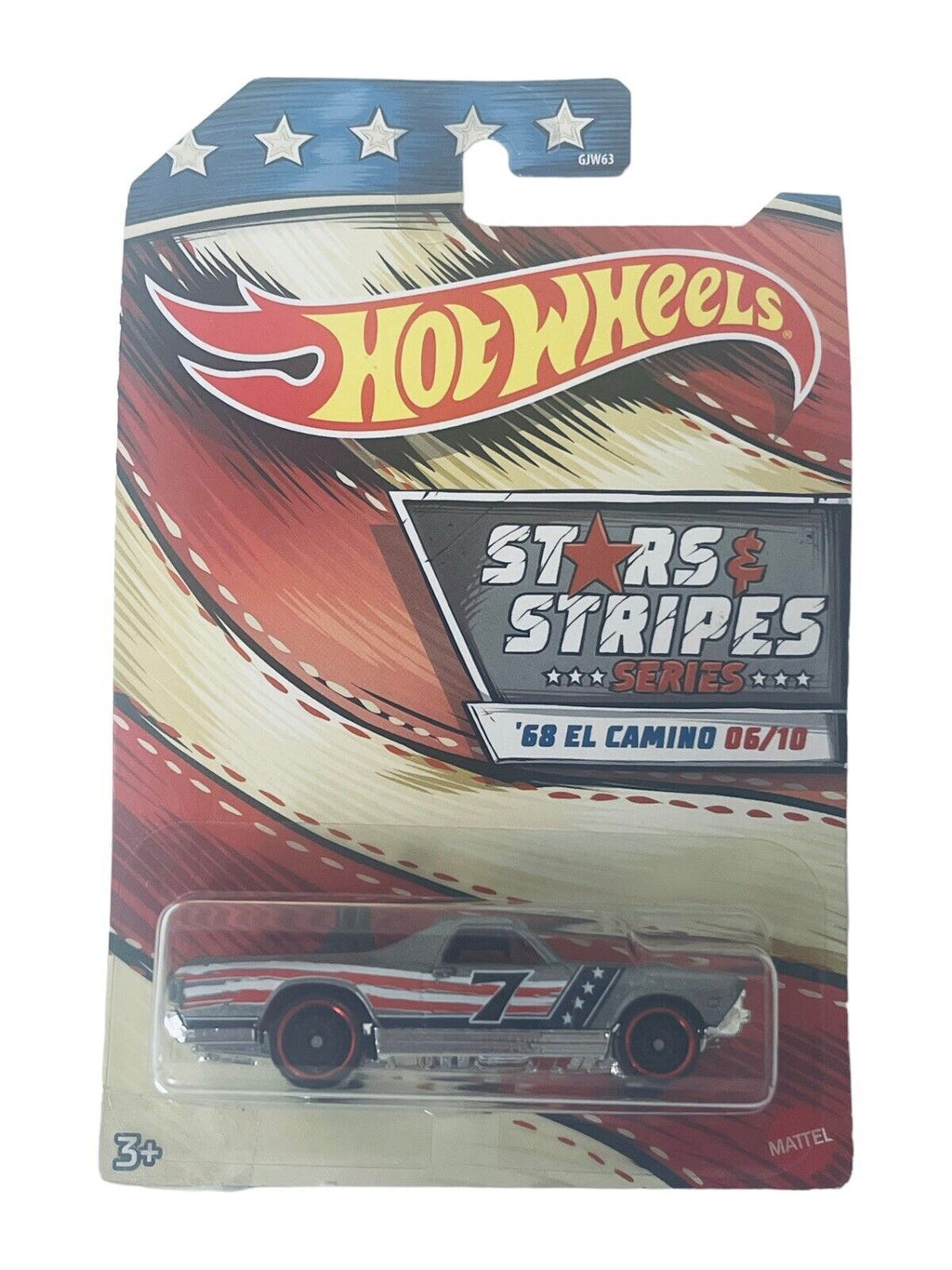2020 Stars & Stripes Series ‘68 EL CAMINO 1:64 Scale Silver Car 6/10-Hot Wheels