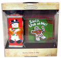 2004 Santa Look at Me! HALLMARK KEEPSAKE ORNAMENT Set of 2-Ornaments.