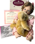 PORCELAIN DOLL KAITLYN w/Teddy Bear 1993 THE ASHTON-DRAKE GALLERIES No. 2444 FB