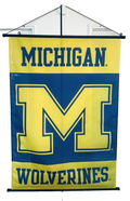 HANGING BANNER Michigan® Wolverines™ W-31" X L-42 INSIDE OR OUTDOORS MINT