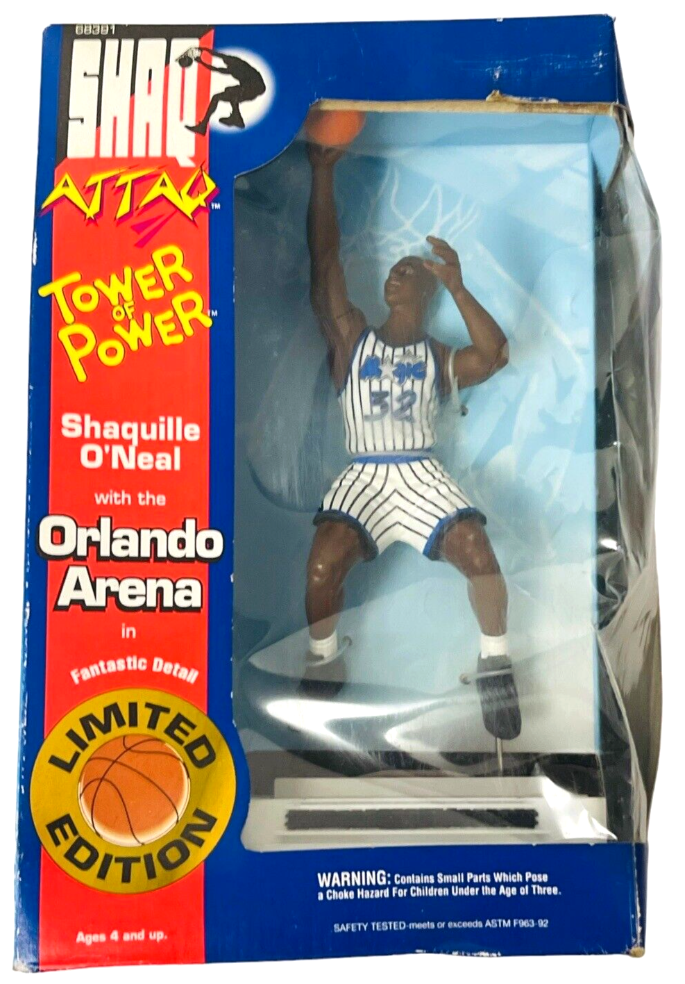 Shaquille O'Neal Tower of Power Kenner Figure w/Orlando Arena-Detail-Shaq ATTAQ