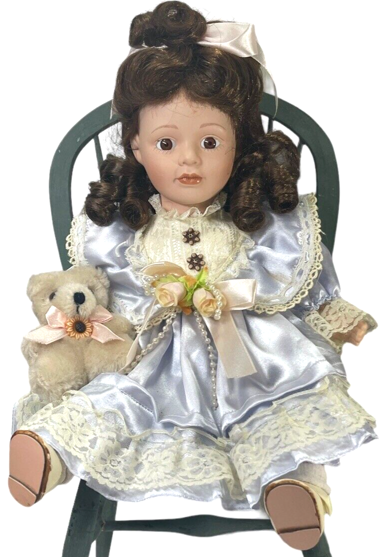Unique Adorable Pretty In Purple Porcelain Doll ~ In Sitting Position ~ I - 5000