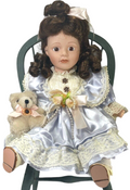 Unique Adorable Pretty In Purple Porcelain Doll ~ In Sitting Position ~ I - 5000