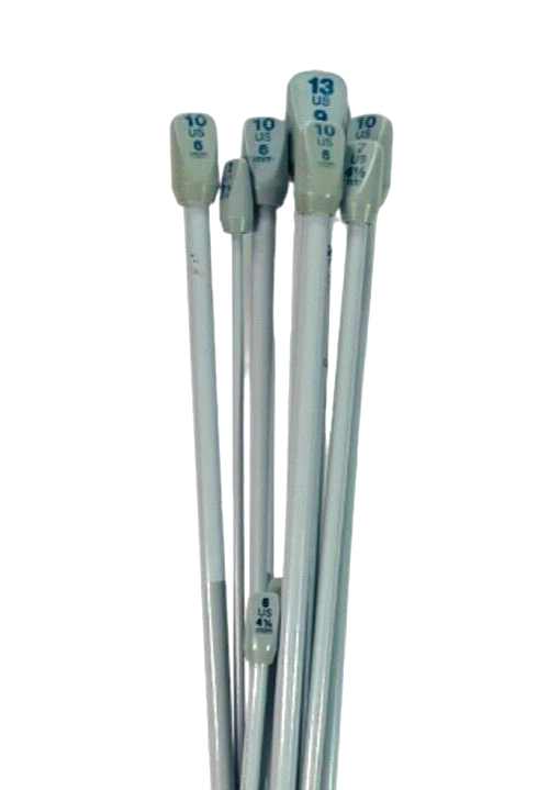 Lot of 10 Metal Knitting Needles, Susan Bate, Please See Description for Sizes.