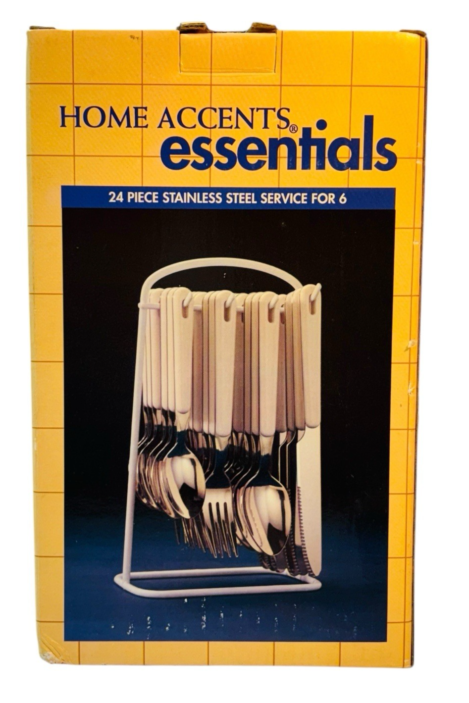 24-PIECE STAINLESS STEEL SILVERWARE SET FOR 6 HOME ACCENTS ESSENTIALS