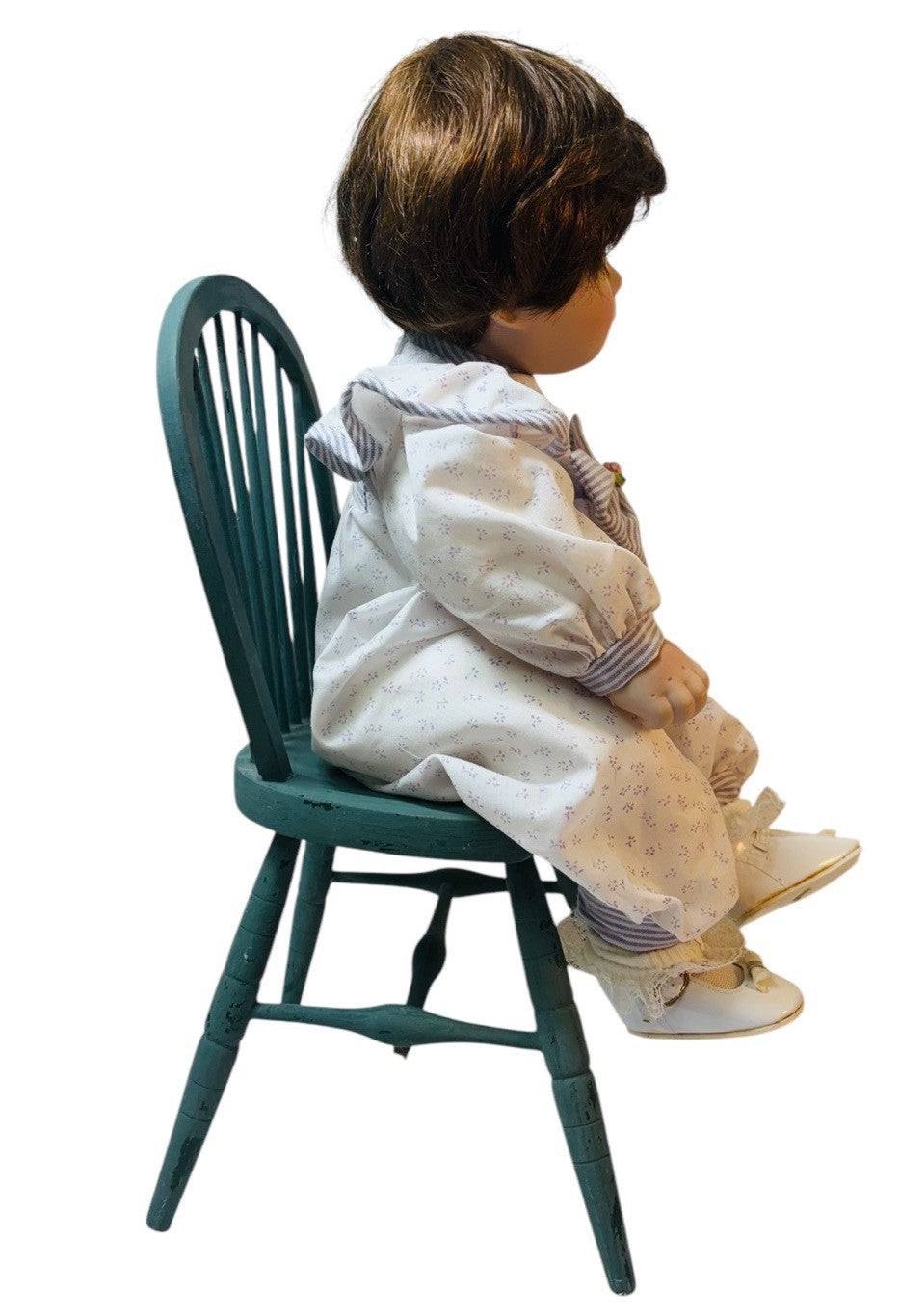 Virginia Turner 1992 Porcelain Doll Danielle Large Blue Eyes H-17” & 2.4Lbs.