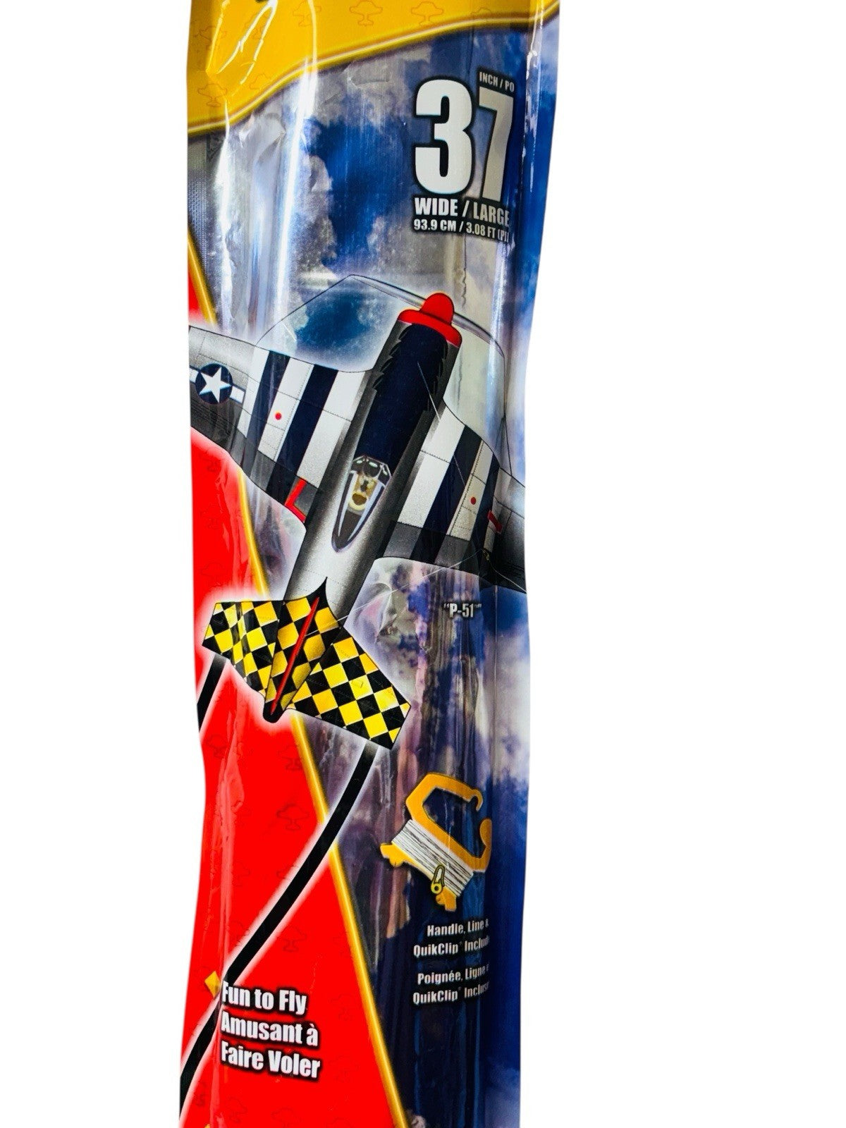 P-51 Mustang Kite 37-Inch-Wide with Handle Line and QuikClip Flying Aces X-Kites