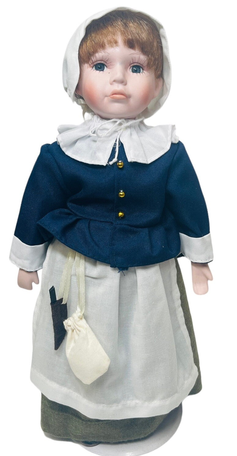ADORABLE Pilgrim Porcelain Dolls 13" BOY & GIRL ~ VINTAGE