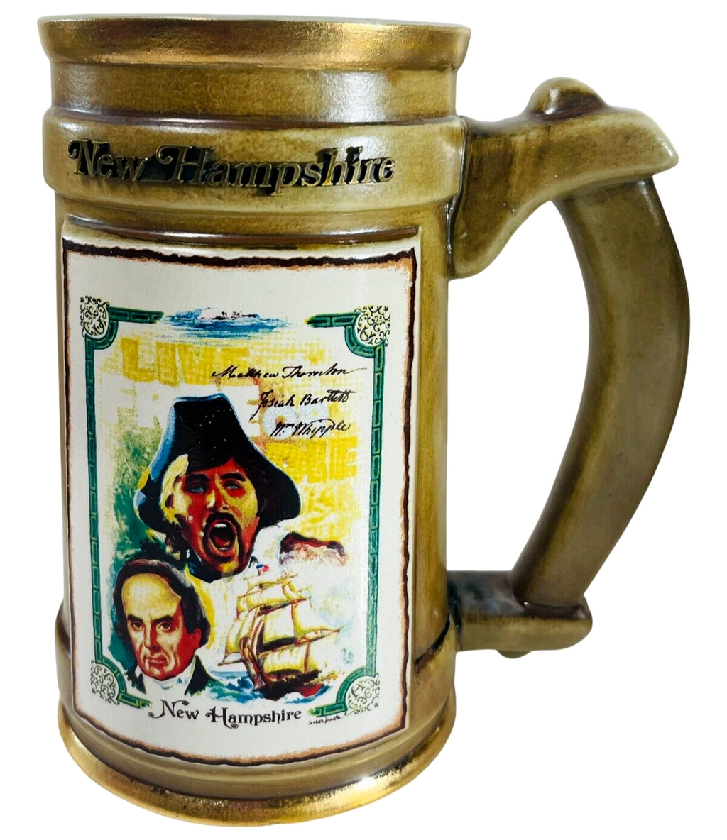 NEW HAMPASIRE Ceramic Stein Mug 1976 USA 200 Years Celebration