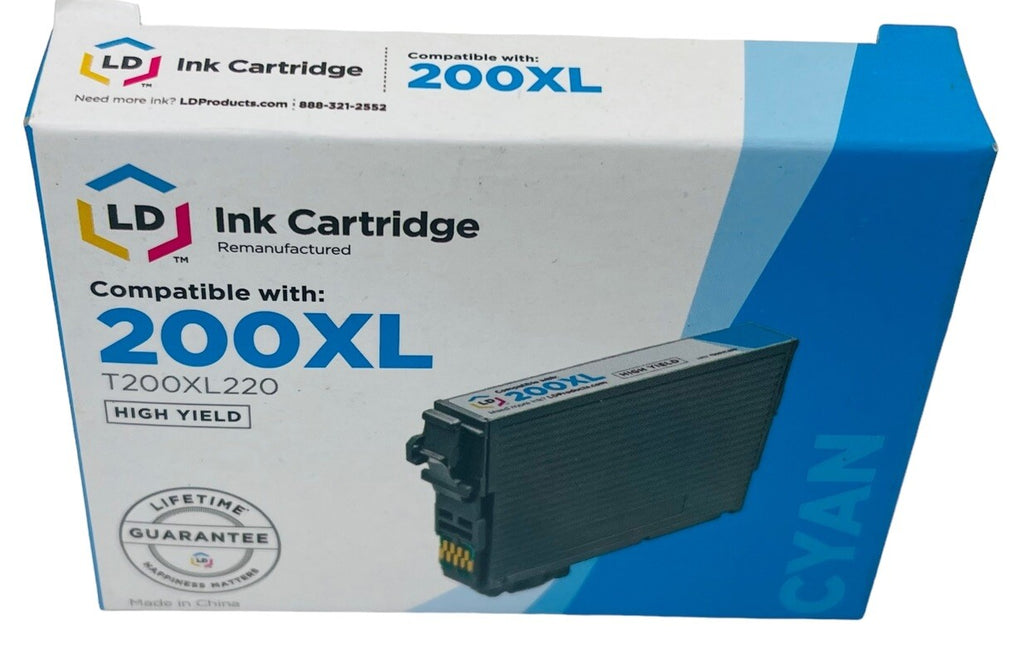 CYAN Ink Cartridge ™ Compatible with: 200XL T200XL220 HIGH YIELD ~ LD