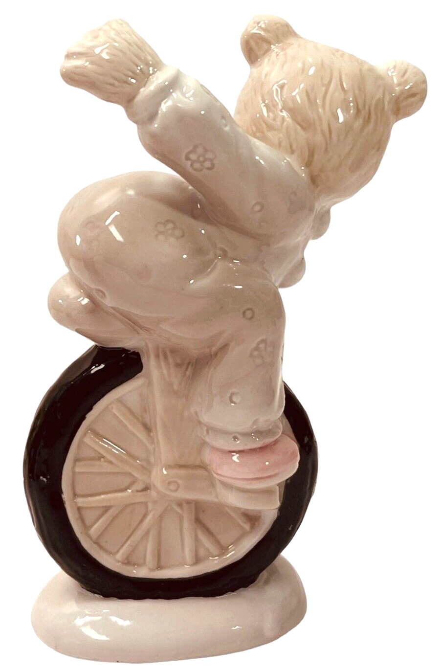 Porcelain Circus Bear on Unicycle Figurine Vintage #20251-Sorrento Collection