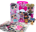 2 LOL Mini Dolls, LOL Surprise Tin Lunch Box, & 48 Pc Cardinal Puzzle.