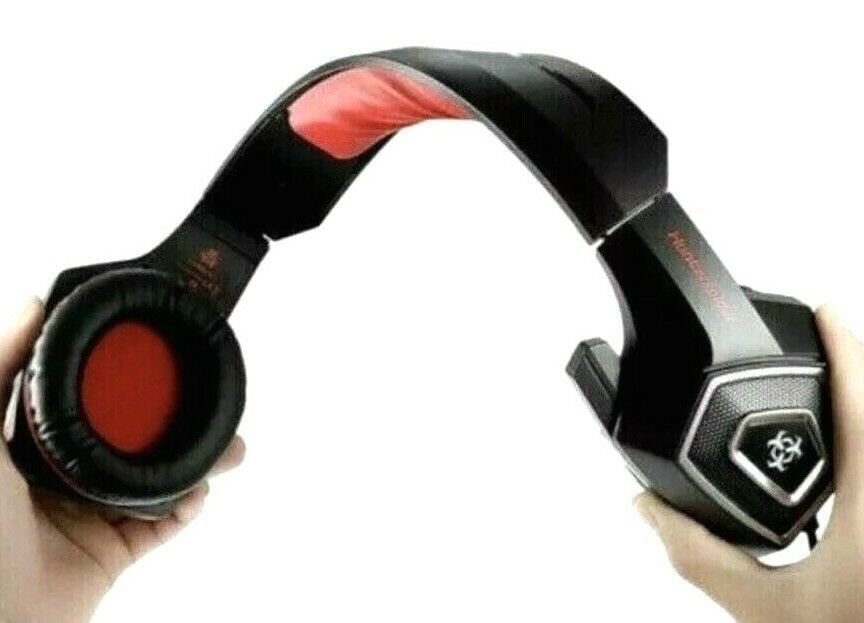 PRO GAMING HEADPHONES RGB 3.5mm 4Pin-V-1, w/Backlight HUNTERSPIDER - RED