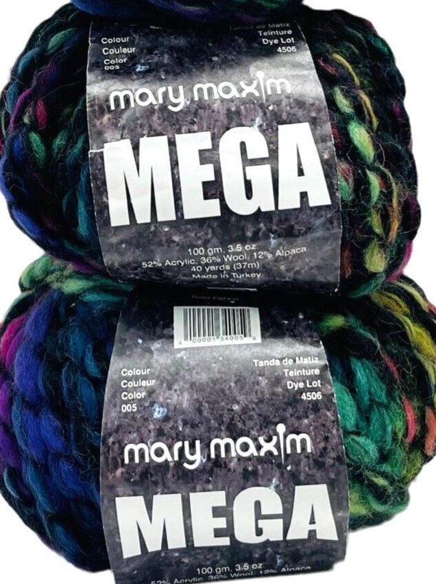 RAIN FOREST YARN 005 MARY MAXIM 52% Acrylic, 36% Wool, & 12% Alpaca