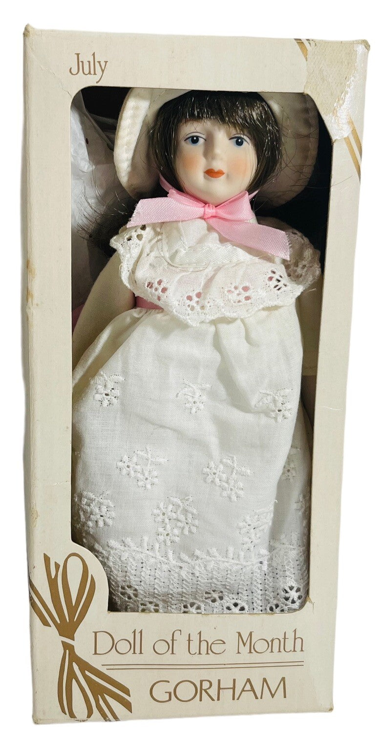 1983 Gorham Doll of The Month “July” VT712, 7” Porcelain Doll ~ VINTAGE