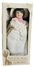 1983 Gorham Doll of The Month “July” VT712, 7” Porcelain Doll ~ VINTAGE