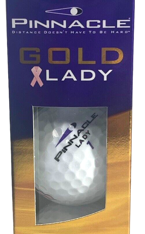 THREE GOLF BALLS LADY #1 with Pink Ribbon KOMEN Breast CANCER Pinnacle NEW