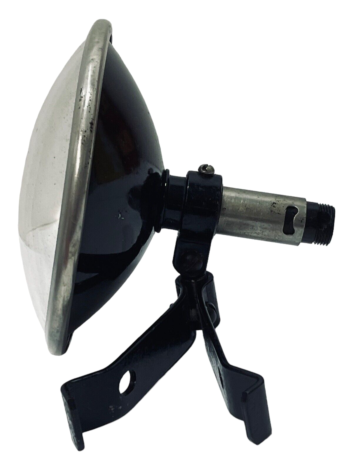 CAMERA SPOTLIGHT ~ CHORM & BLACK W/CONNECTORS ON BACK~5" X 5" ROUND ~ RARE