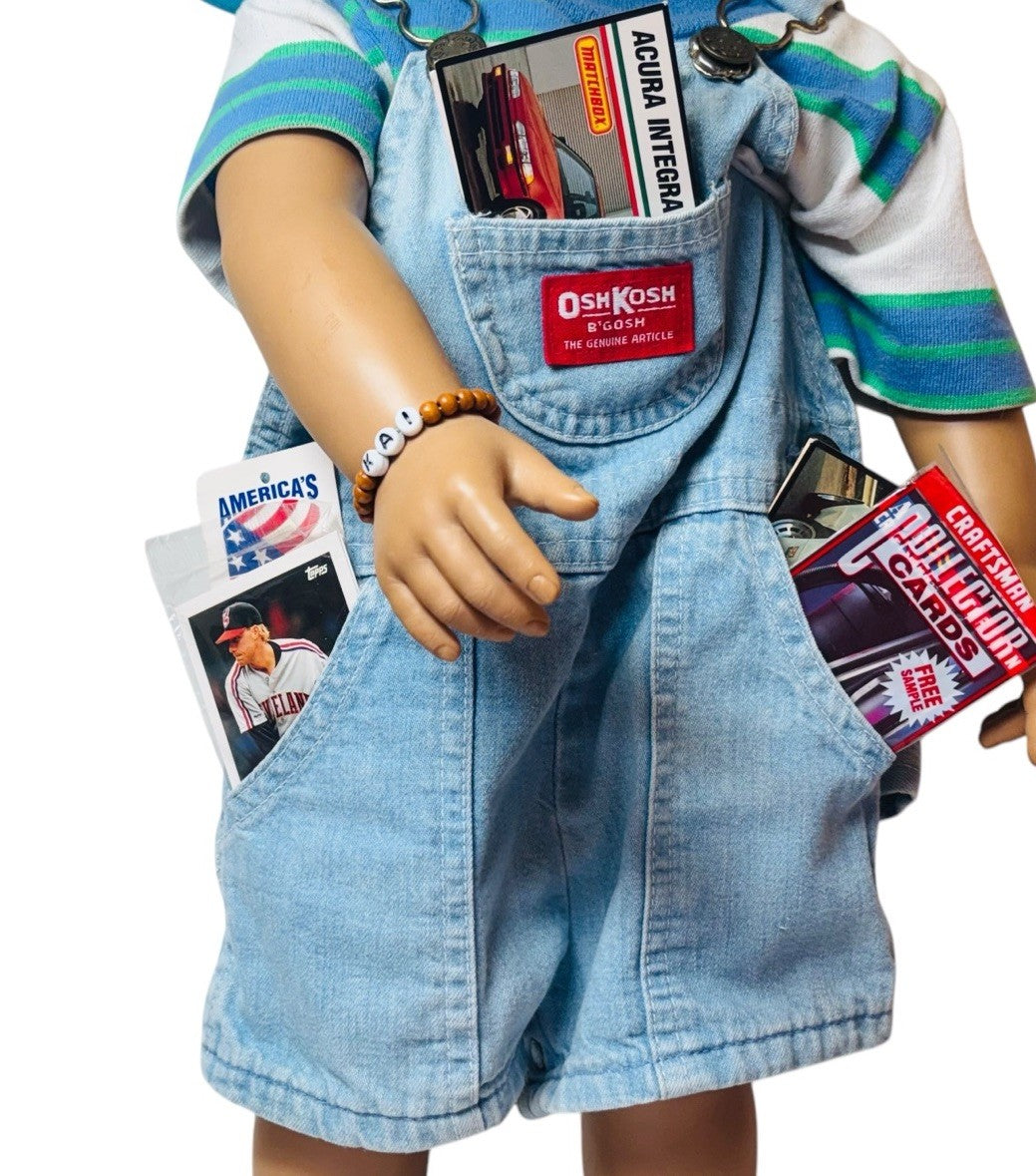 Annette Himstedt "KAI" 1st Boy 24" Doll Vinyl, 5.7lbs. w/Accessoires/Hat/Stand.