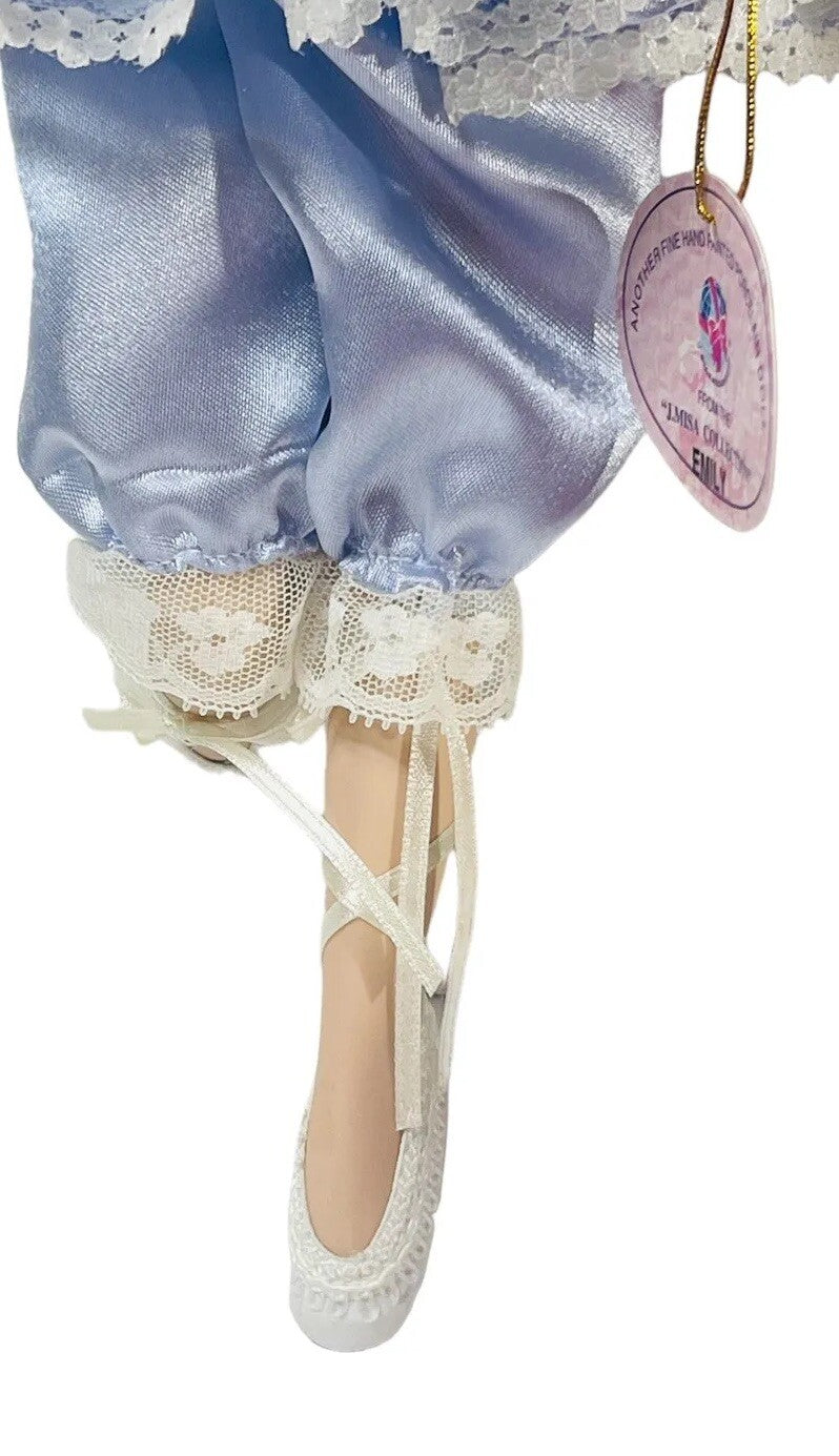 J.MISA COLLECTION PORCELAIN 18'' BALLERINA DOLL EMILY ~ SATIN BLUE OUTFIT.