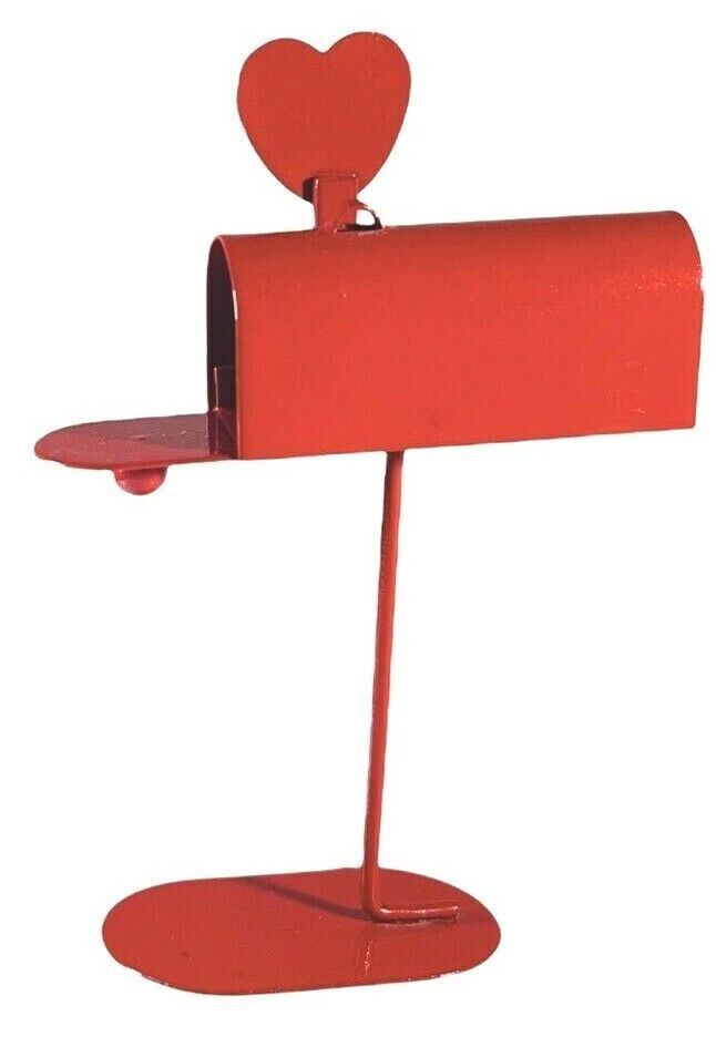 LOT of  4 METAL DOLLHOUSE SIZE Red Mailbox/Fire Hydrant/Lantern/Sewing Machine