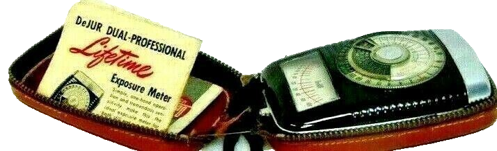 DEJUR ART DECO LIGHT METER~ORIGINAL CASE & MANUAL~DUAL PROFESSIONAL ~ VINTAGE