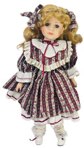 VINTAGE PORCELAIN DOLL BLONDE ~ BLUE EYES H 18''XW 6'' ~ WT. 1.7 lbs.
