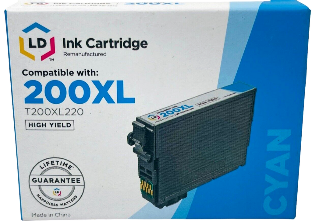 CYAN Ink Cartridge ™ Compatible with: 200XL T200XL220 HIGH YIELD ~ LD