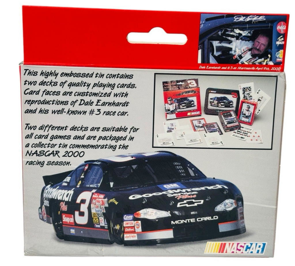 NASCAR Dale Earnhardt NASCAR 2001 Playing Cards (2 Decks) in a Collectors Tin