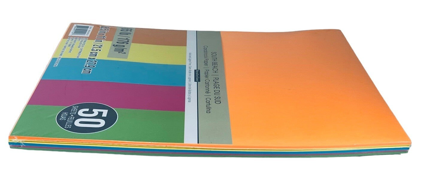 Cardstock Copy Paper 8 1/2" x 11" 50 Sheets 5-SOUTH BEACH Colors Recollections