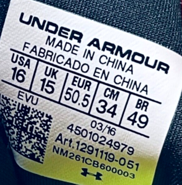 Under Armour NITRO Men's Cleats Size US18/UK15/EUR50.5/CM34/BR4 Art. 1291119-051